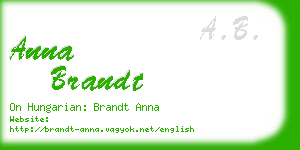 anna brandt business card